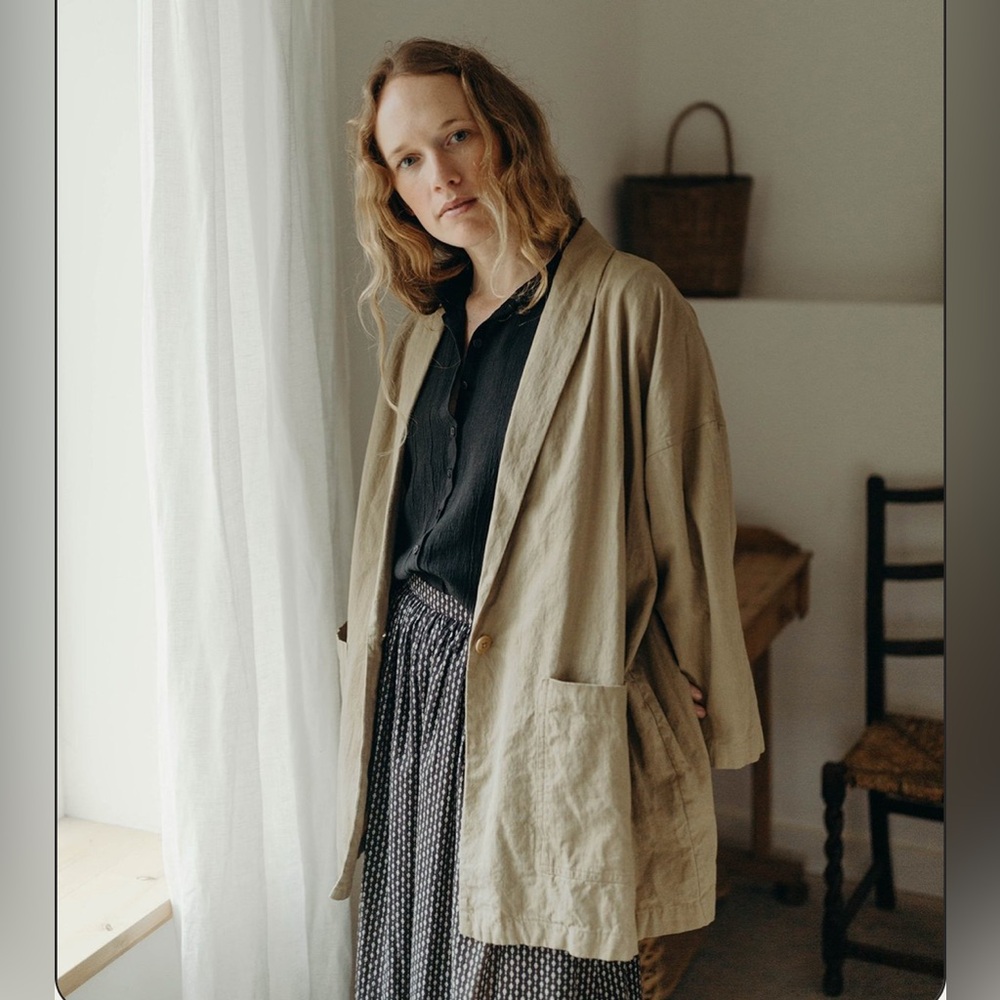 Esby Simone Linen Jacket XS/S Oversized Slouchy Blazer